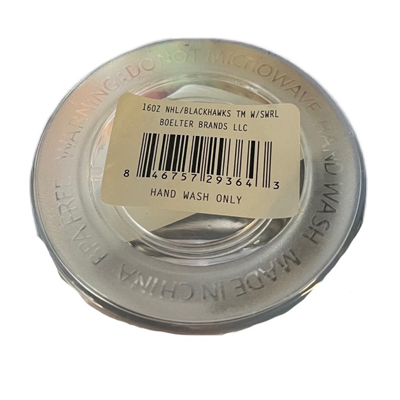 Chicago Blackhawk NHL Swirled Straw Insulted Clear Cups 16oz. with Logo - Picture 3 of 3